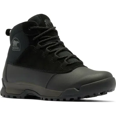 Sorel Buxton Lite Plus Waterproof Boot In Black/black