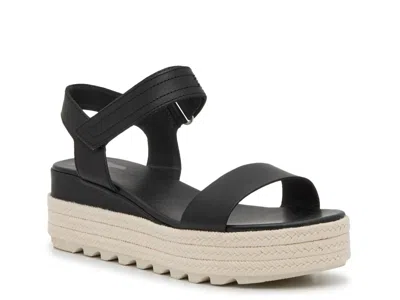 Sorel Cameron Espadrille Wedge Sandal In Black