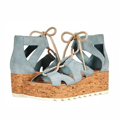 Sorel Cameron Flatform Lace Sandal In Blue