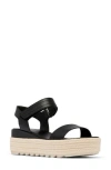 Sorel Cameron Flatform Sandal In Black