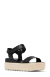 Sorel Cameron Flatform Sandal In Black/chalk
