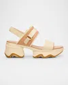 Sorel Cameron Suede Grip Espadrille Sandals In Honest Beige,chalk
