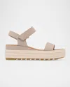 Sorel Cameron Suede Platform Espadrilles In Neutral