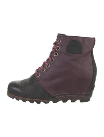 Pre-owned Sorel Canvas Boots In Black/purple