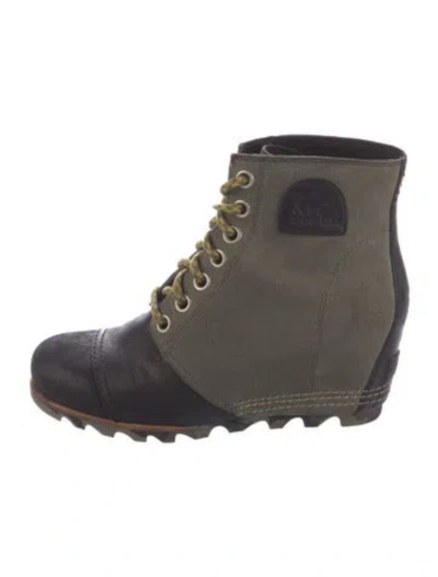 Pre-owned Sorel Canvas Colorblock Pattern Lace-up Boots In Multi