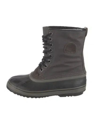 Pre-owned Sorel Canvas Lace-up Boots In Gray