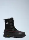 Sorel Lace-up Logo Patch Boots In Black