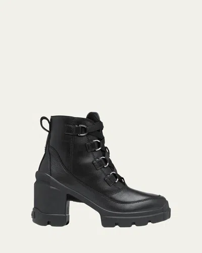 SOREL CARIBOU LEATHER WINTER HEELED BOOTIES