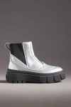 Sorel Caribou Leather Winter Chelsea Booties In Silver