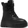 Sorel Caribou X Waterproof Leather Lace-up Boot In Black/sea Salt