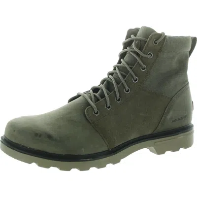 Sorel Carson Mens Leather Soft Toe Work & Safety Boots In Green