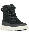 Sorel Children's Explorer Iii Lace-up Waterproof Booties In Black,sea Salt
