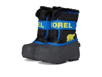 Sorel Childrens Snow Commander (toddler/little Kid) Kids Shoes Black/super Blue : 8 Toddler M, Synthetic