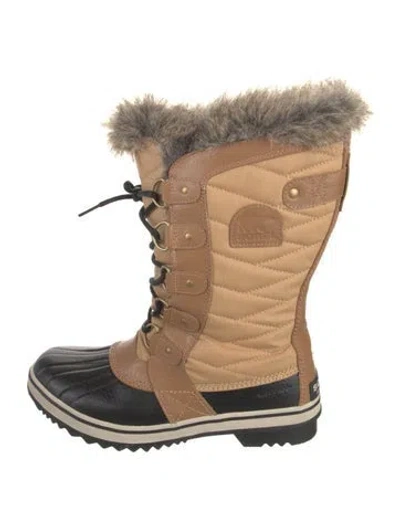 Pre-owned Sorel Colorblock Pattern Lace-up Boots In Brown