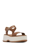 Sorel Dayspring Ankle Strap Platform Sandal In Velvet Tan/ Chalk