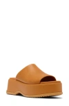 Sorel Dayspring Platform Slide Sandal In Canyon Gold/gum