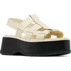 Sorel Dayspring Slingback Platform Sandal In Honey White/black