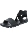 Sorel Ella Ii Womens Leather Flat Ankle Strap In Black