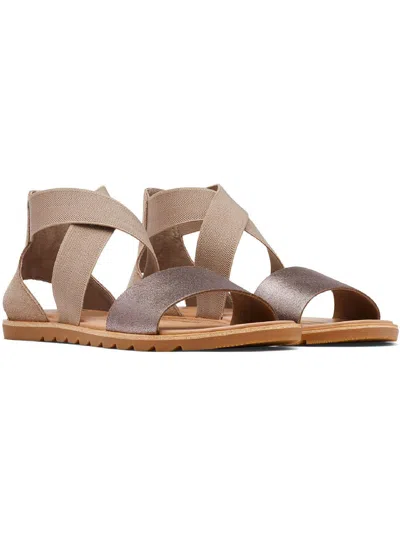 Sorel Ella Ii Womens Leather Open Toe Slingback Sandals In Multi