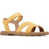 Sorel Ella Iii Ankle Strap Sandal In Yellow Ray/gum 16