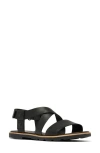 Sorel Ella Iii Crisscross Sandal In Black/black
