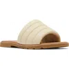 Sorel Ella Iii Quilted Puff Slide Sandal In Honey White/gum 16