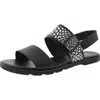 Sorel Ella Iii Womens Leather Ankle Strap Slingback Sandals In Black