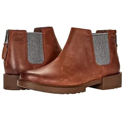 Sorel Emelie Ii 2004921-242 Boots Womensdark Amber Leather Chelsea Zogg1504 In Multi
