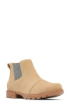 Sorel Emelie Iii Waterproof Chelsea Boot In Dusty Tan/gum