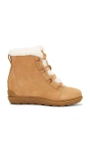 Sorel Evie Ii Cozy Waterproof Wedge Bootie In Tawny Buff & Gum