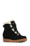 Sorel Evie Ii Cozy Waterproof Wedge Bootie In Black/gum 2