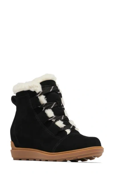 Sorel Evie Ii Cozy Waterproof Wedge Bootie In Black/gum 2