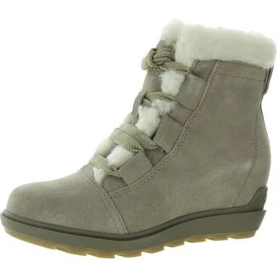 Sorel Evie Ii Cozy Womens Waterproof Faux Suede Combat & Lace-up Boots In Multi