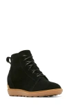 Sorel Evie Ii Waterproof Wedge Bootie In Black/gum 2