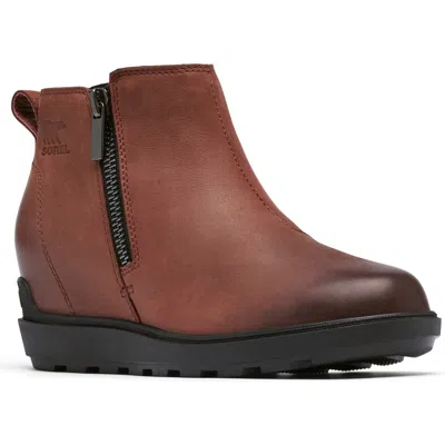 Sorel Evie Ii Zip Waterproof Ankle Boot In Spice/black