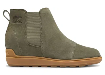 Pre-owned Sorel Evie Ll Chelsea Boot (women's) Sneakers In Stone Green/gum