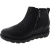 Sorel Evie Ll Zip Womens Leather Ankle Wedge Boots In Black