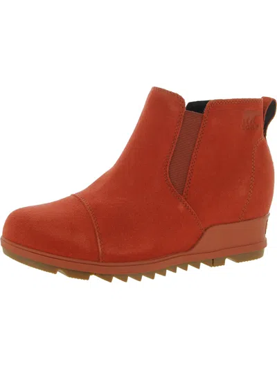Sorel Evie Womens Leather Dressy Wedge Boots In Multi