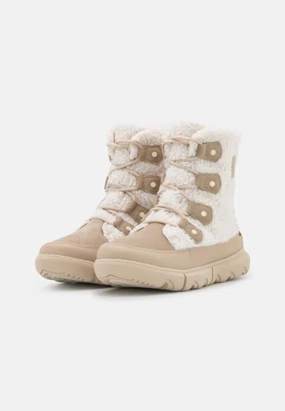 Sorel Explorer Ii Joan Women's Beige Faux Fur Cozy Ankle Boots Rhs2720 In Brown