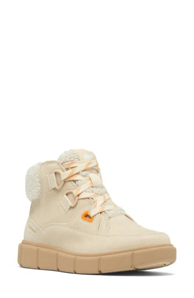 Sorel Explorer Iii Joan Nw Waterproof Boot In Honey White/sea Salt