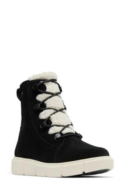 Sorel Explorer Iii Joan Waterproof Boot In Black,chalk