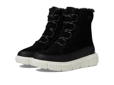 Sorel Explorer Iii Lace Wp (little Kid/big Kid) Kids Shoes Black/sea Salt : 5 Big Kid M, Suede