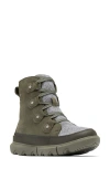 Sorel Explorer Next Joan Waterproof Boot In Stone Green/alpine Tundra