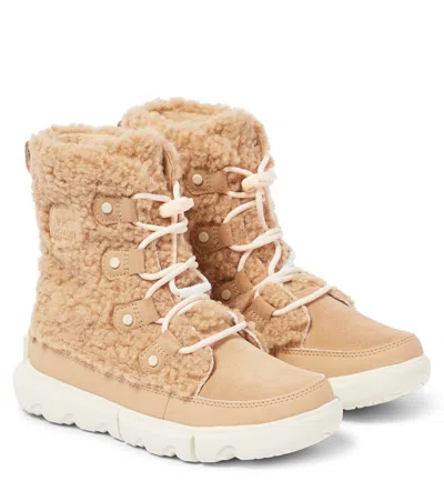 Sorel Kids' Stiefel Explorer Aus Veloursleder In Beige