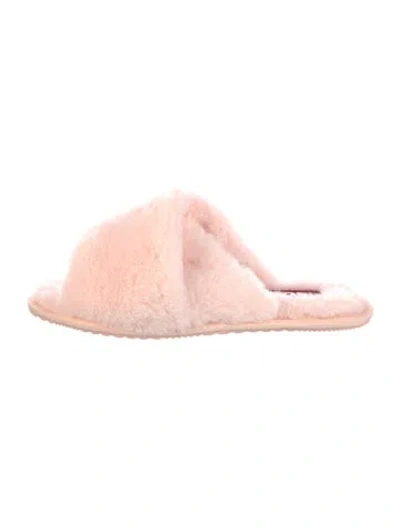 Pre-owned Sorel Faux Fur Slides In Pink
