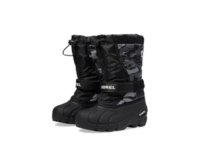 Sorel Flurry Print (toddler/little Kid/big Kid) Kids Shoes Black/quarry : 5 Big Kid M, Synthetic/textile