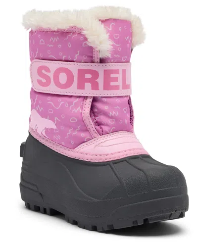 Sorel Kids' Girls' Snow Commander Cold-weather Booties In Pink