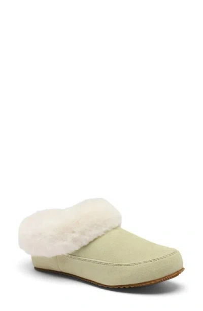Sorel Go Coffee Run Faux Fur Slipper In Green