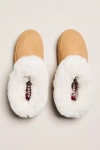 Sorel Go Coffee Run Suede Faux Fur Slippers In Brown