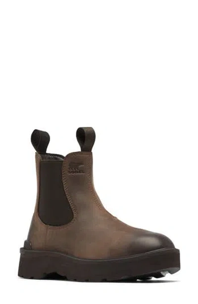 Sorel Hi-line Chelsea Boot In Tobacco/blackened Brown